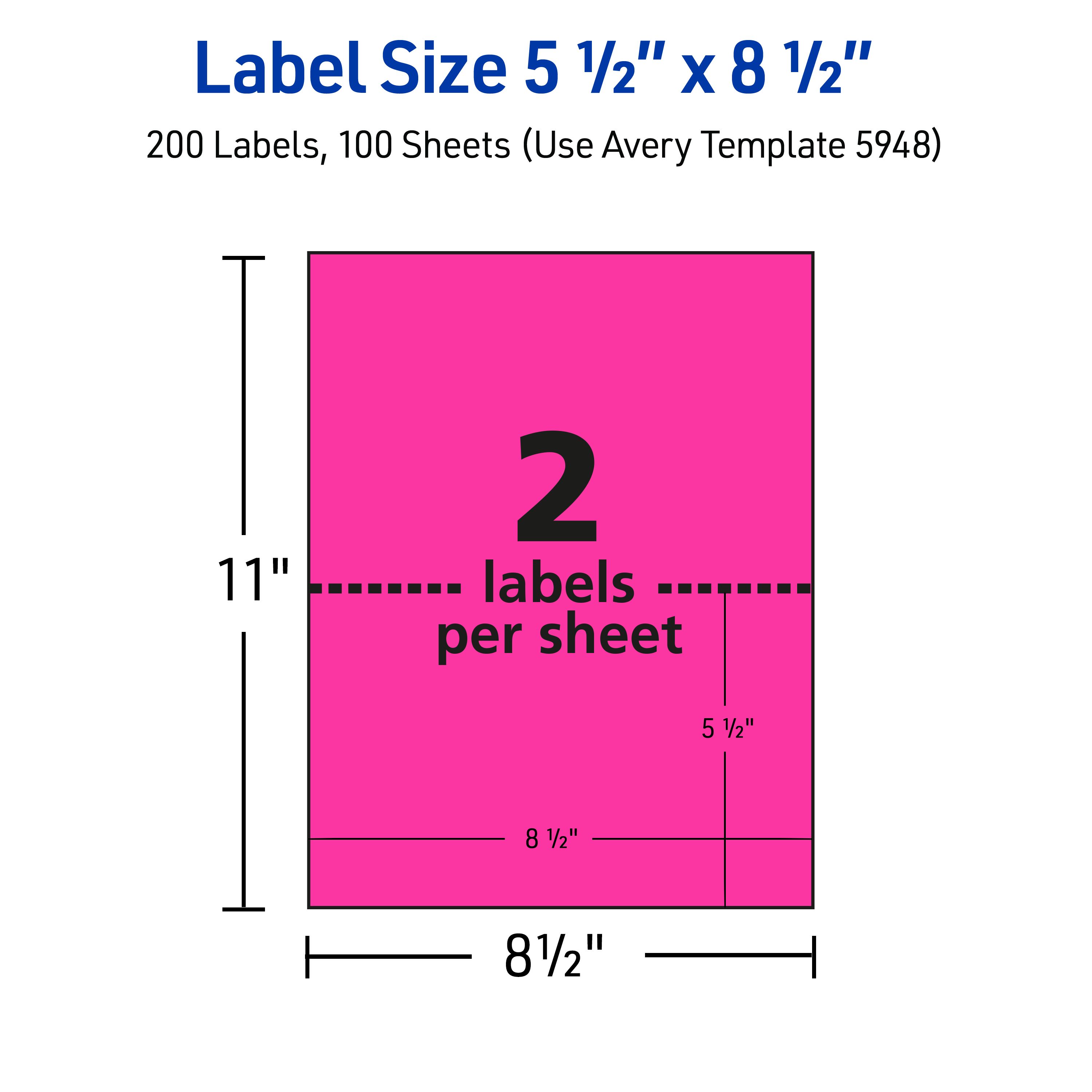 Neon Magenta Labels, 5-1/2